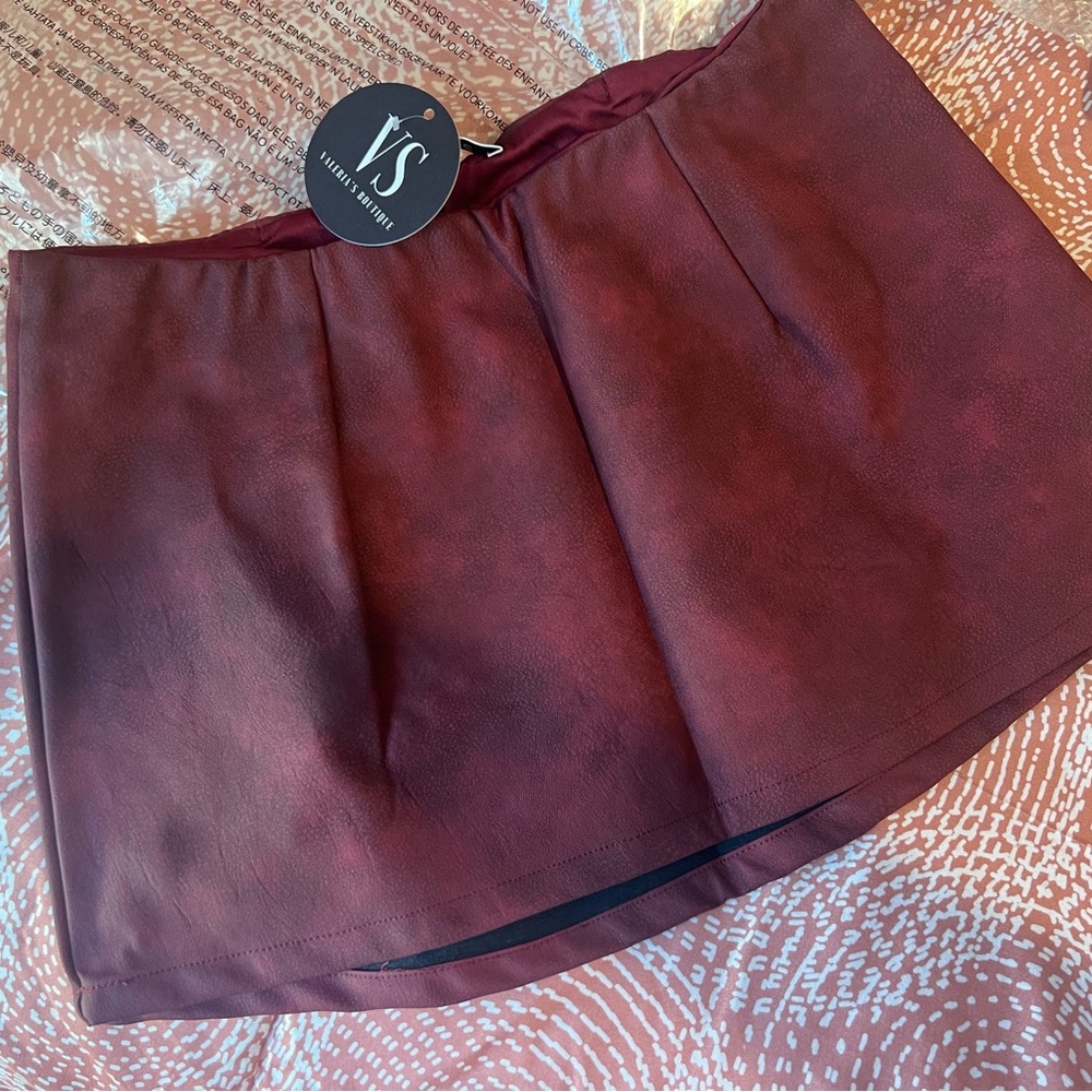 Burgundy Mini Skirt
